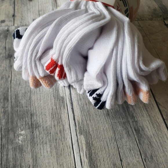 NWT - 10 Pairs Fila Women's No Show Colored Logo White Soft Socks - size 4-10 - Picture 3 of 4